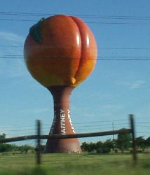 This is some giant peach water tower we saw