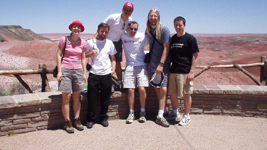 Us in front of a painted desert lookout