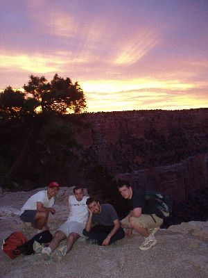 Pat, Chris, Steven, Tim: triumphant hikers