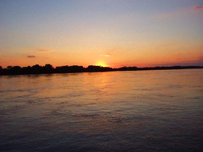 Sunset off boat