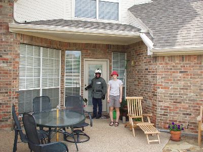 Uncle Jeff and April at the house