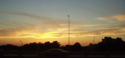 Sunset coming into New Orleans